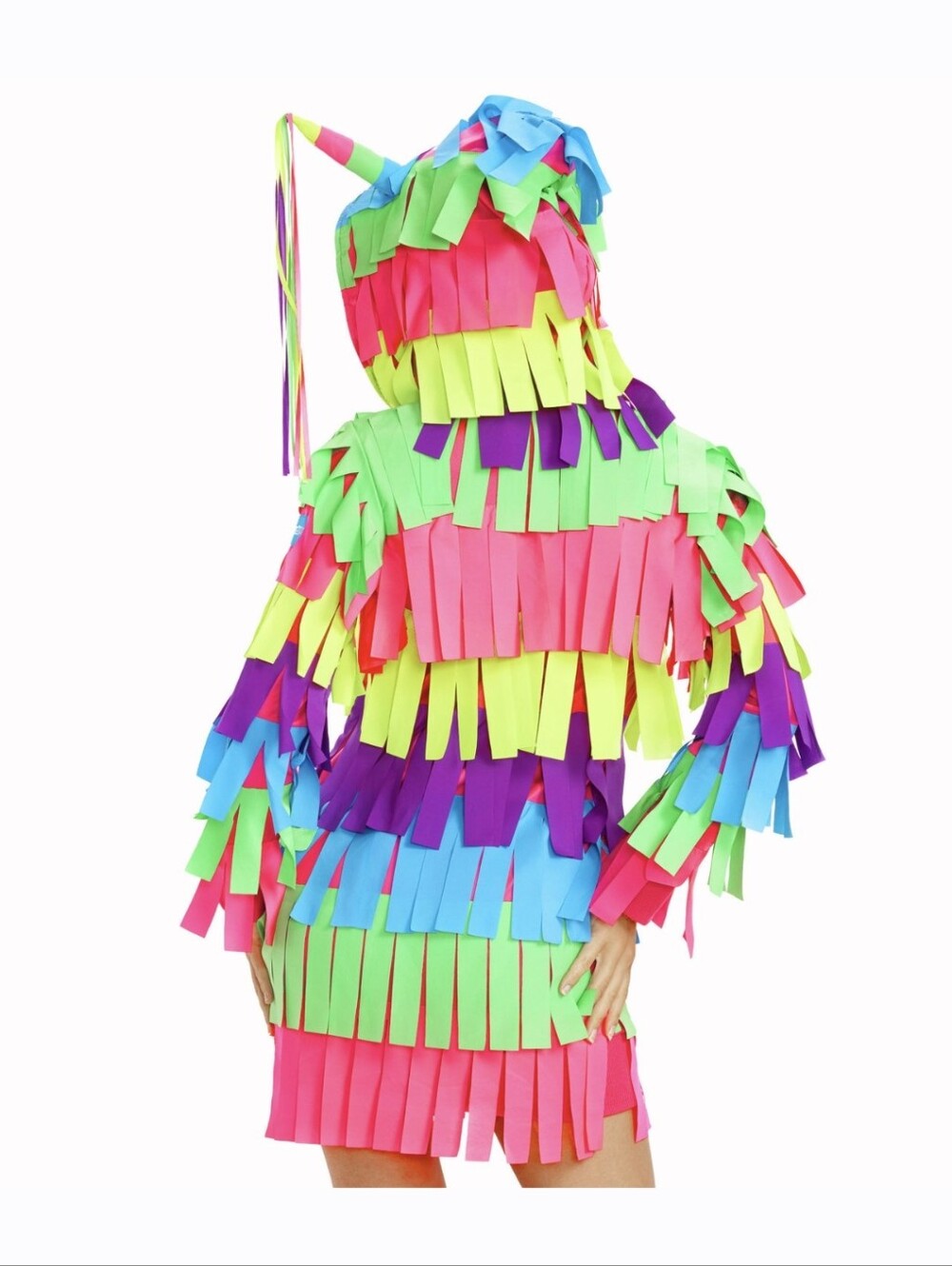 Colorful Rainbow Piñata Costume with Hood Halloween Costume - Picture 6 of 8